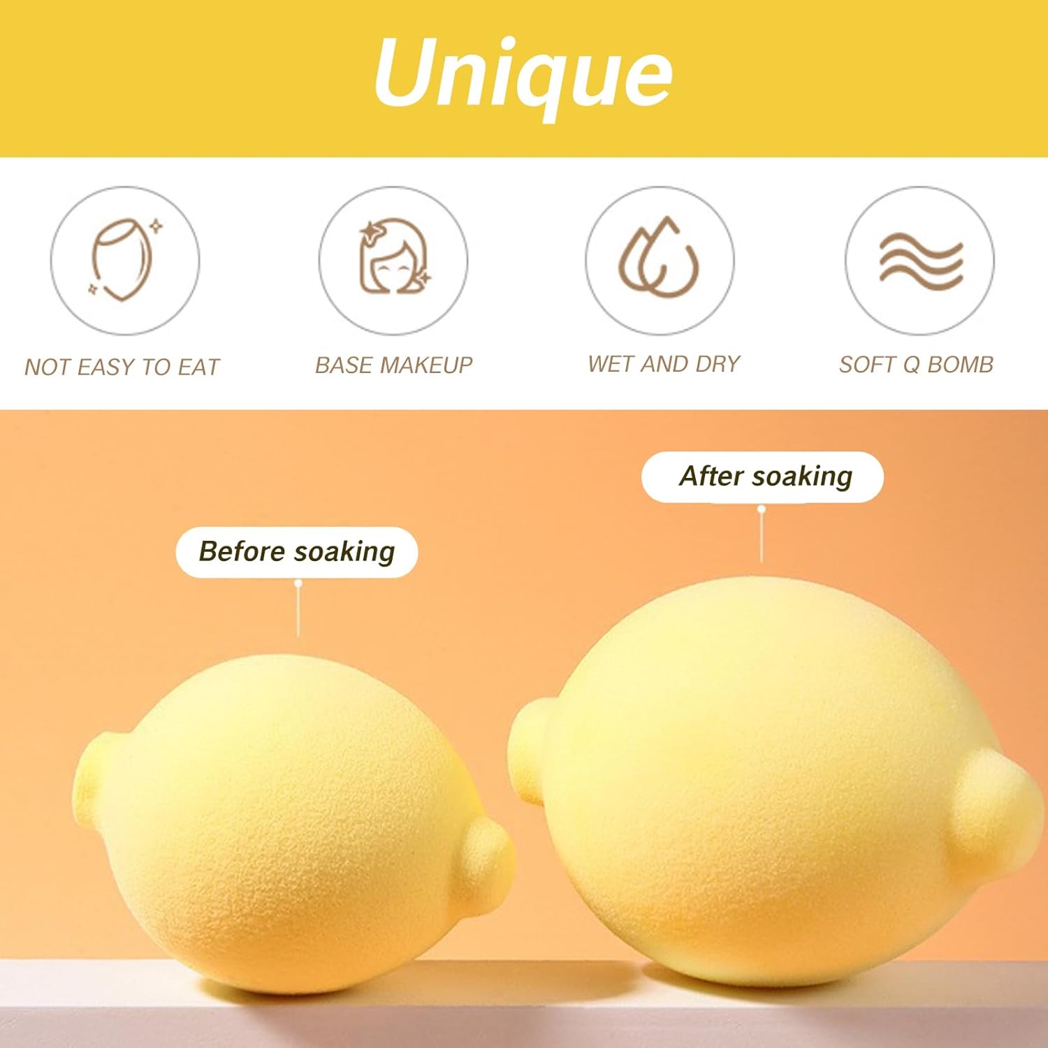 Wholesale Fruit Shape Wet Beauty Sponge Puff Set 3pcs Skin-friendly Natural Non-Latex Private Label Makeup Sponge Puff Box