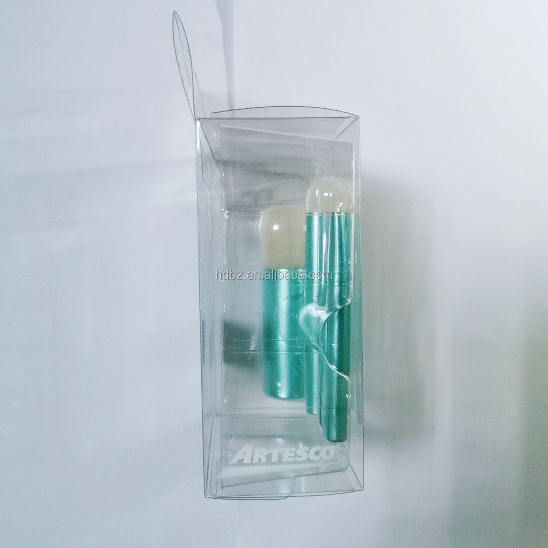 Custom Plastic Transparent Packaging for Make up Brush Kit PVC Clear Box Make up Tools Retail Storage