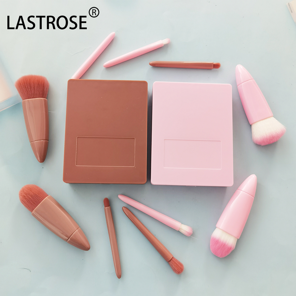 OEM Logo Travel Makeup Brush Set with Mirror Customizable Kits Including Brushes and Accessories