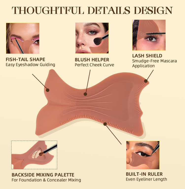 Silicone eye makeup stencil tool application