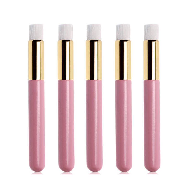 Wood Material Synthetic Hair Gold Yellow Color Soft Eyelash Extension Makeup Cleaning Brush