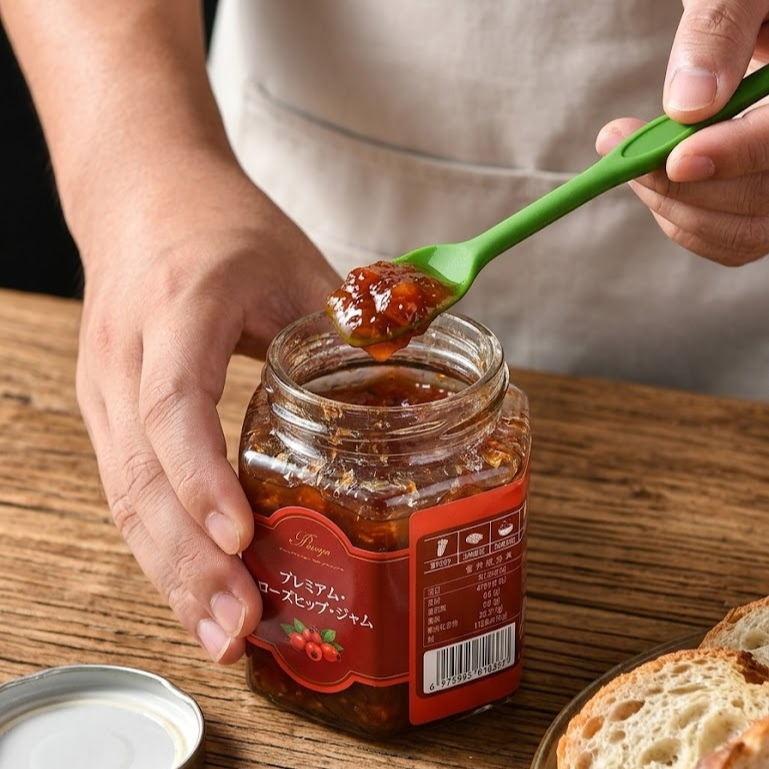 Wholesale Double-Ended Mini Silicone Spatula Spoon Long Handle Jar Scraper Dishwasher Safe Eco-Friendly for Cosmetic Jam Food