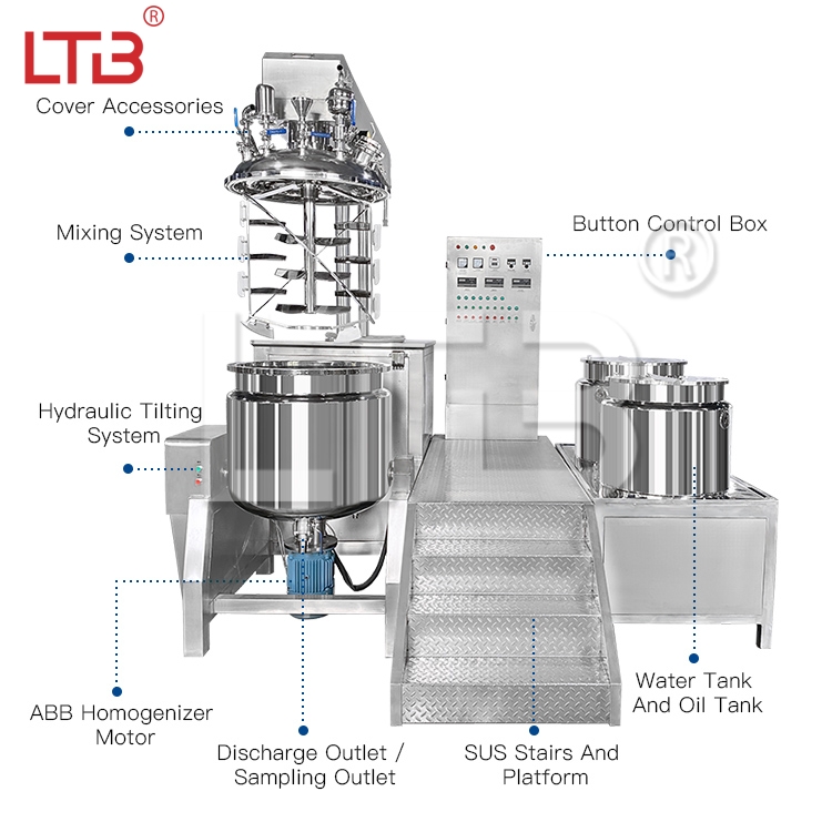 LTB Foundation Eye Beauty Cream Cosmetic Making Equipment Mayonnaise Nail Polish Vacuum Blender Homogenizer Emulsifying Mixer