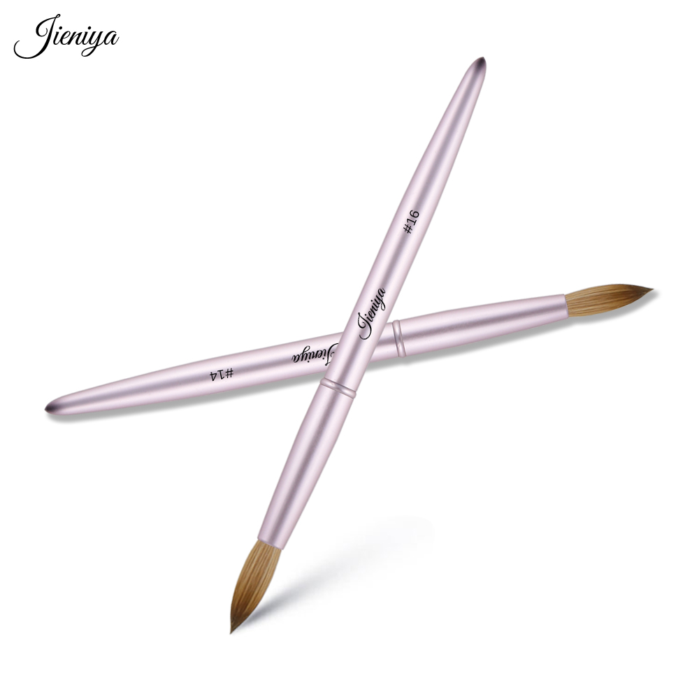 Nail Brush Manufacturer Wholesale Pink Metal Handle Pure Kolinsky Original Acrylic Nail Art Brush for Nails Salon