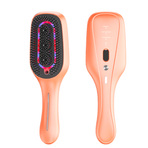 Smart Mini Electric Red Led Light Head Hair Infrared EMS Scalp Massage Brush Oil Applicator Comb With Vibrating Function