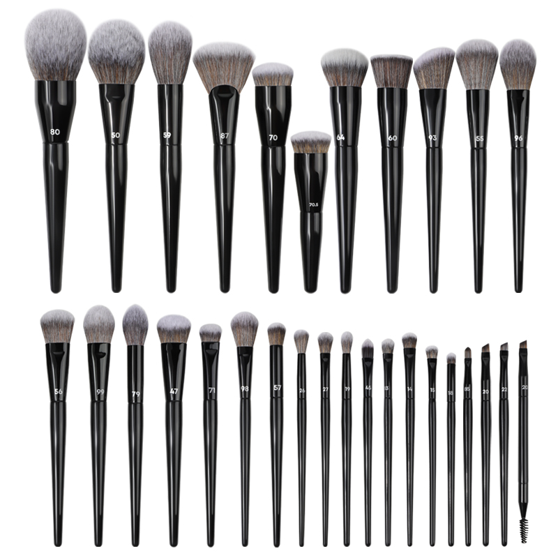 Personalised Dense Vegan Synthetic Face Concealer Black Wholesale Professional Custom Logo Luxury High Quality Makeup Brush Set