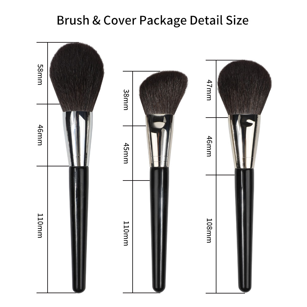 Goat Hair Bearable Flame Black Natural Hair Dense Oem Manufacturer Powder Individual Premium Custom Private Label Makeup Brush