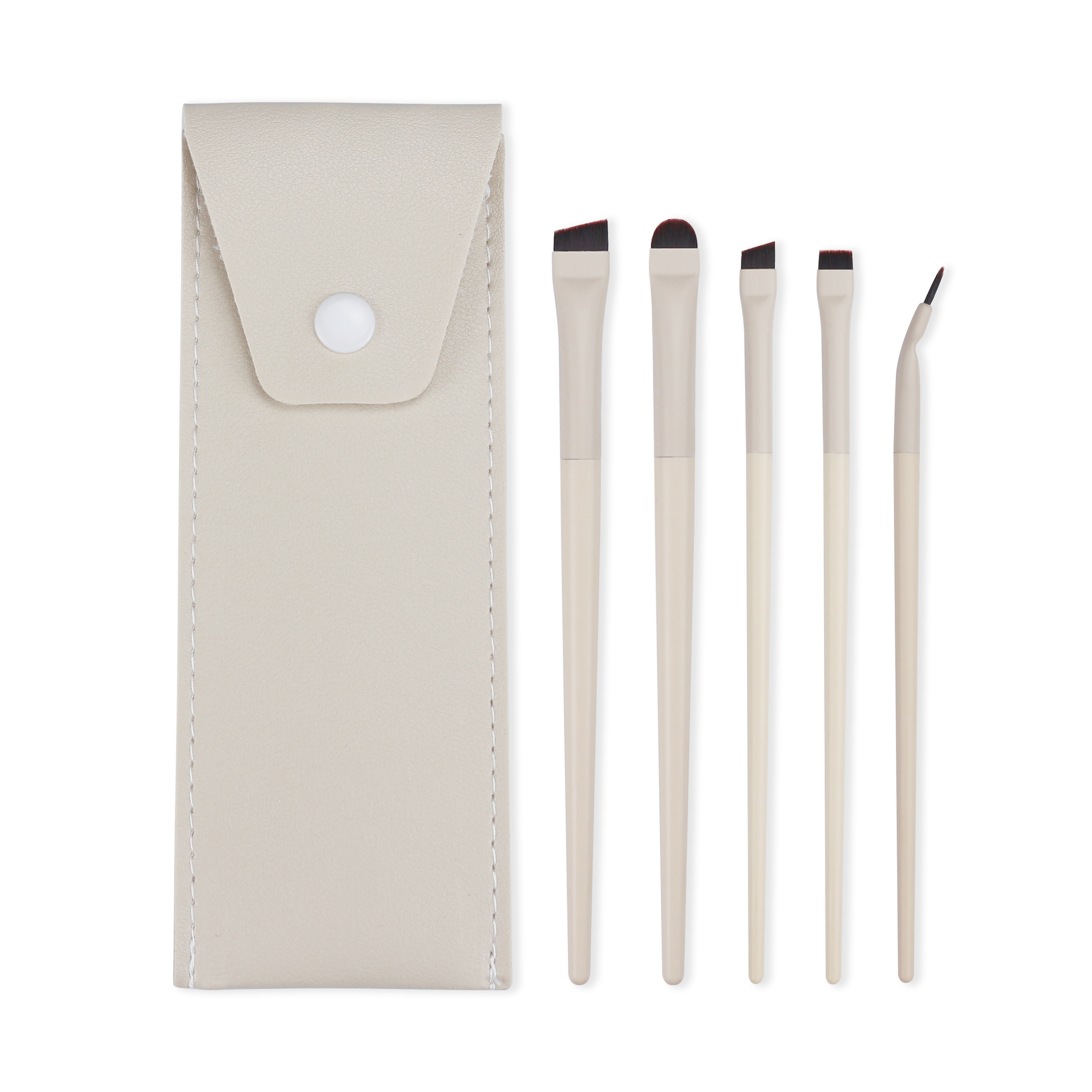 Premium Quality Ultra Thin Slanted Flat Fine Angled Beige Eyeliner Eyebrow Make up Brush Vegan Bristle Eye Liner Makeup Brush