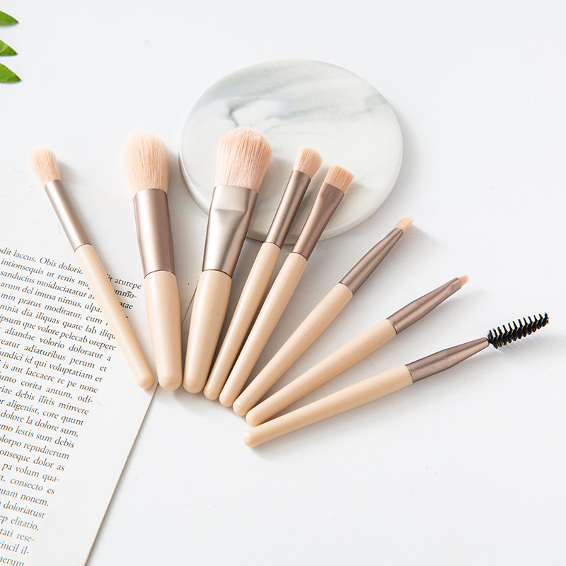 8PCS Custom Mini Makeup Brushes Set Professional Soft Fiber Brush With a Bag Portable Foundation Eyeshadow Concealer Brush