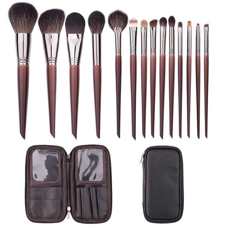 ABS 14 Natural Hair Squirrel Makeup Brush Set of High Quality Design Makeup Brush Set Private Label Wholesale Custom logo