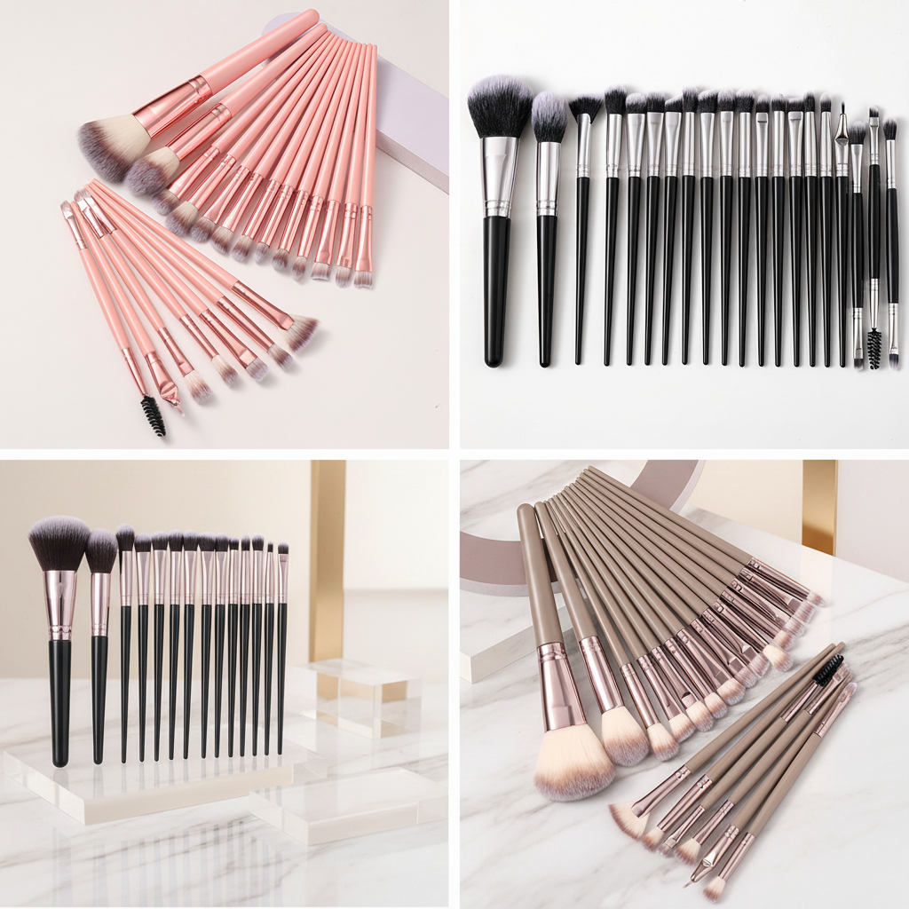 Manufacturer Wholesale 20-Piece Portable Makeup Brush Set Beginner Blush Synthetic Hair Beauty Tools for Face Use
