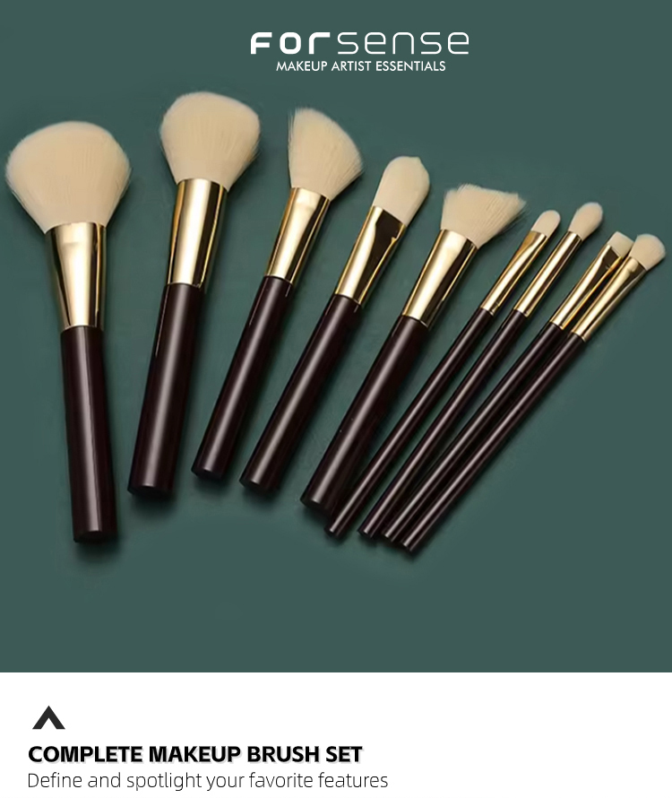 Makeup brush bristle detail view