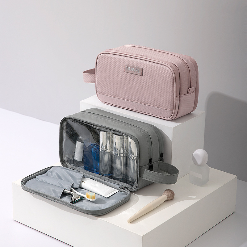 Factory Profession Custom Luxury Quality Toiletry Makeup Pouch Travel Fashion Organizer Cosmetic Bag Beauty Wet-Dry Separation