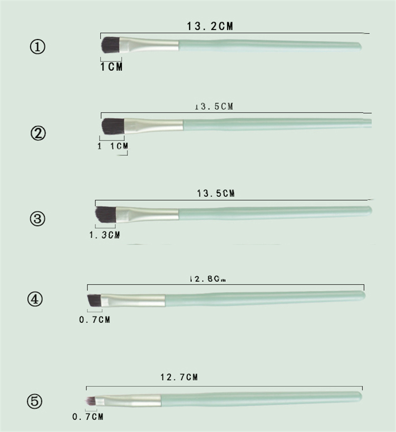 5pcs Professional Travel Portable Mini Eye Makeup Brushes Set