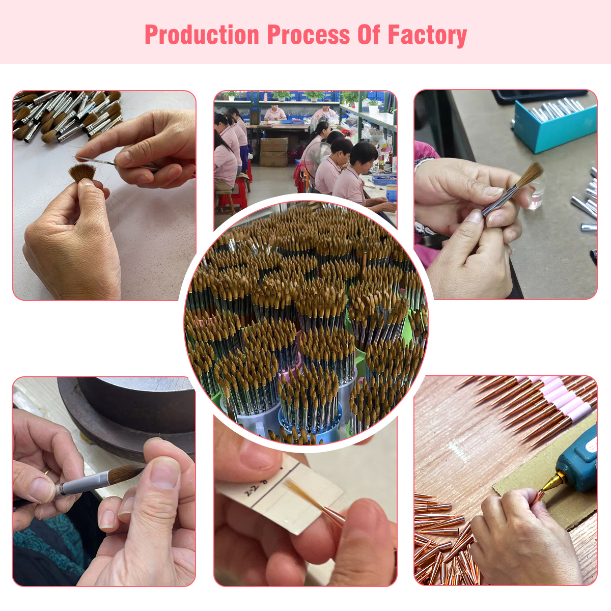 Nail Brush Manufacturer Wholesale Pink Metal Handle Pure Kolinsky Original Acrylic Nail Art Brush for Nails Salon
