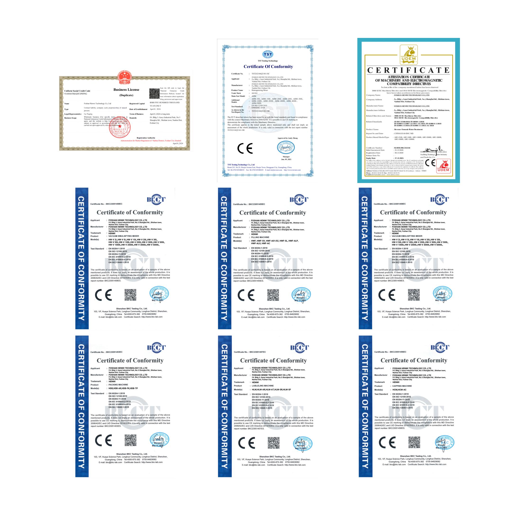 Certifications