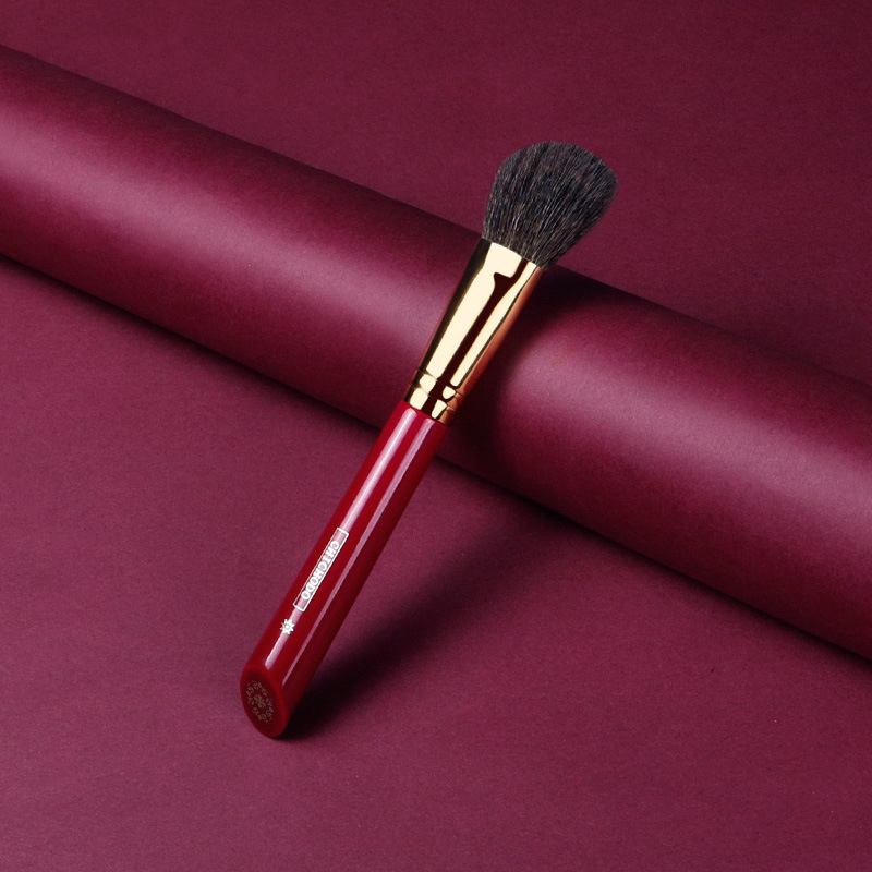 05 Angled Contouring Brush Natural Hair Copper Tube Solid Wood Baking Paint Handle Red Rose Series Luxury Makeup Brushes