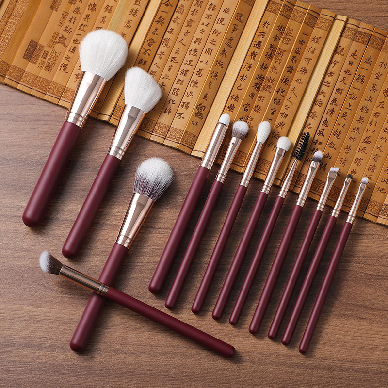 High-end High Quality 13-Piece Goat Hair Make up Set Custom Logo Natural Professional Makeup Brush Set