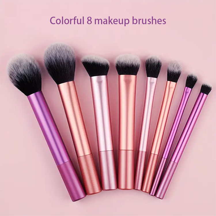 Professional 8pcs Makeup Brush Set Small Size Powder Blush Eyeshadow Highlighter with Handle Use Eye Face Compatible Foundation