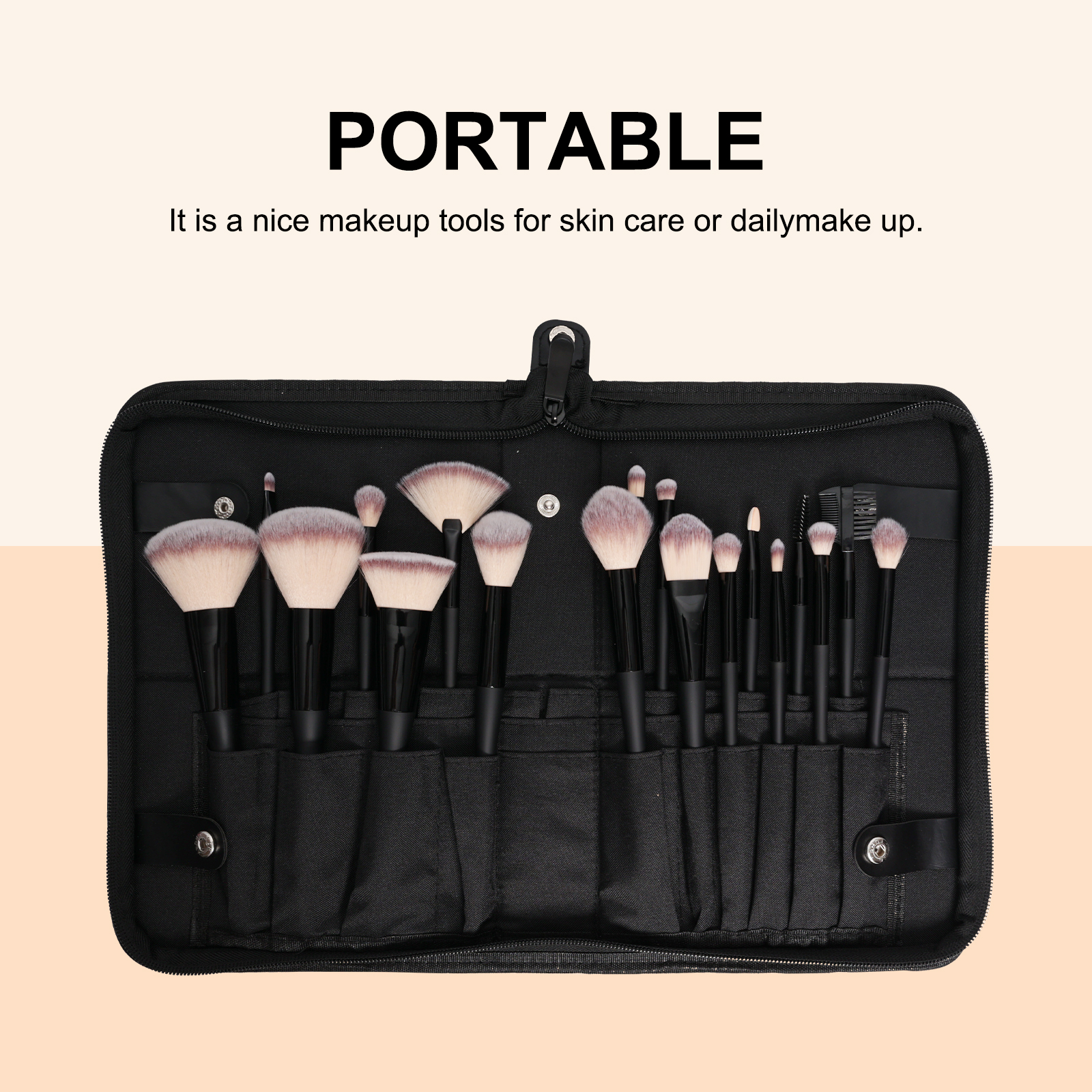 VLIYA Custom Private Label 22Pcs Makeup Brush Set High Quality Vegan Synthetic Hair with Rubber Handle Black Makeup Brushes