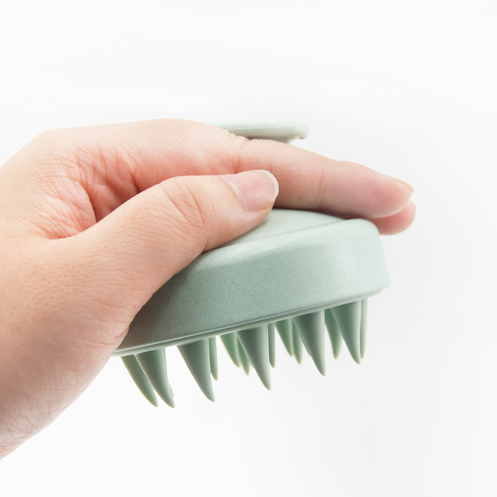 Custom Silicone Scalp Brush Head Massager Private Label Foldable Cushion Hair Wash Tools With Wheat Straw Shampoo Shower Brush