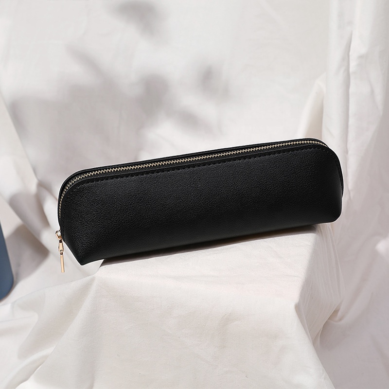 High Quality Candy PU Leather Cosmetic Brushes Packaging Travel Makeup Brushes Zipper Holder Bag Private Label