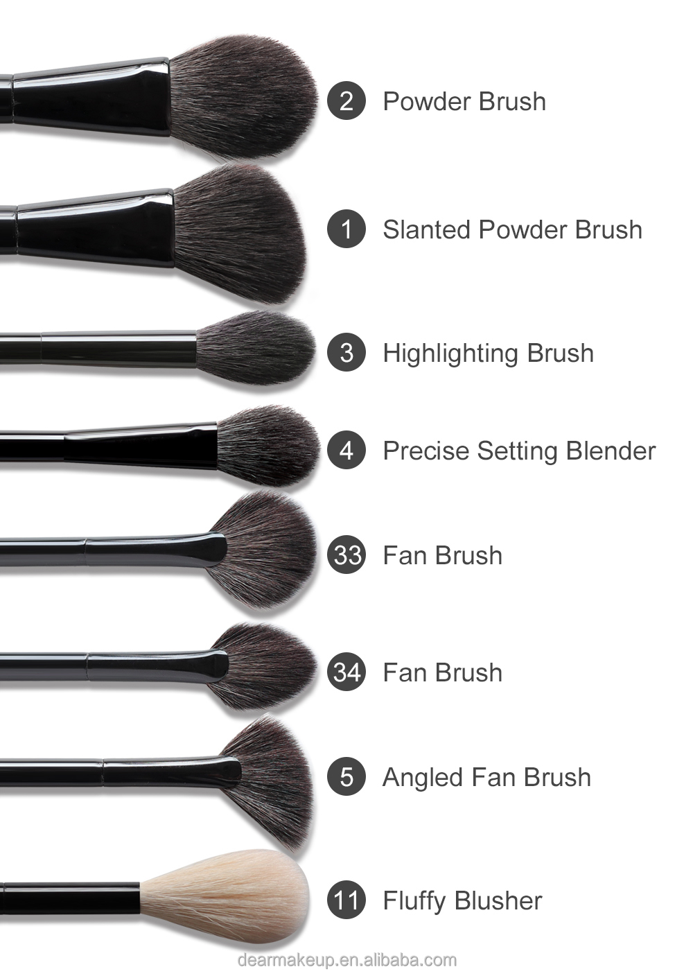 Private Label Personalized Professional Cosmetic Makeup Brushes Set With Pure Handcraft Bristle