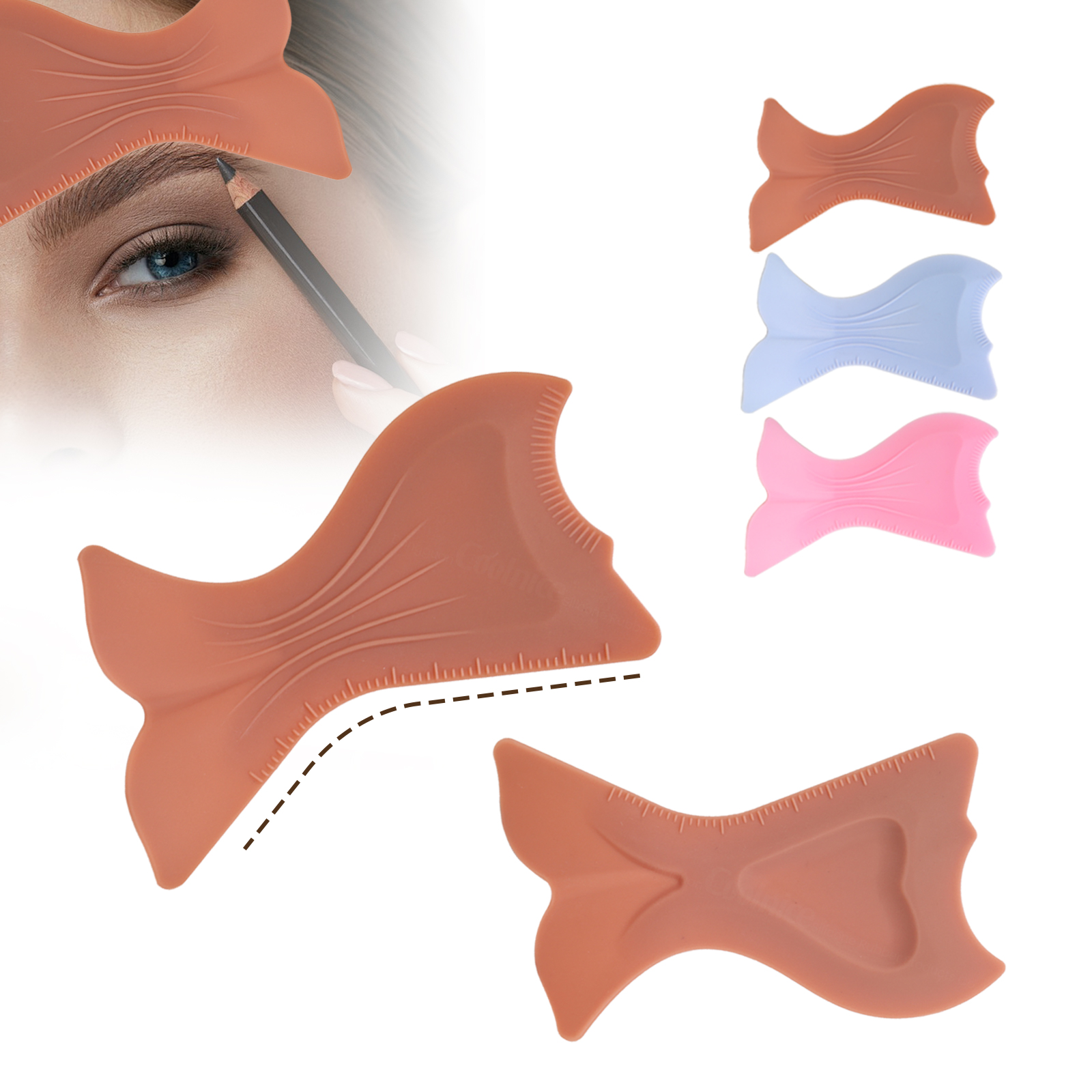 Professional Silicone Makeup Stencil Kit Easy-Clean ODM Cosmetic Color Mixing Board for Eyeliner, Eyebrow &amp; Contour Training