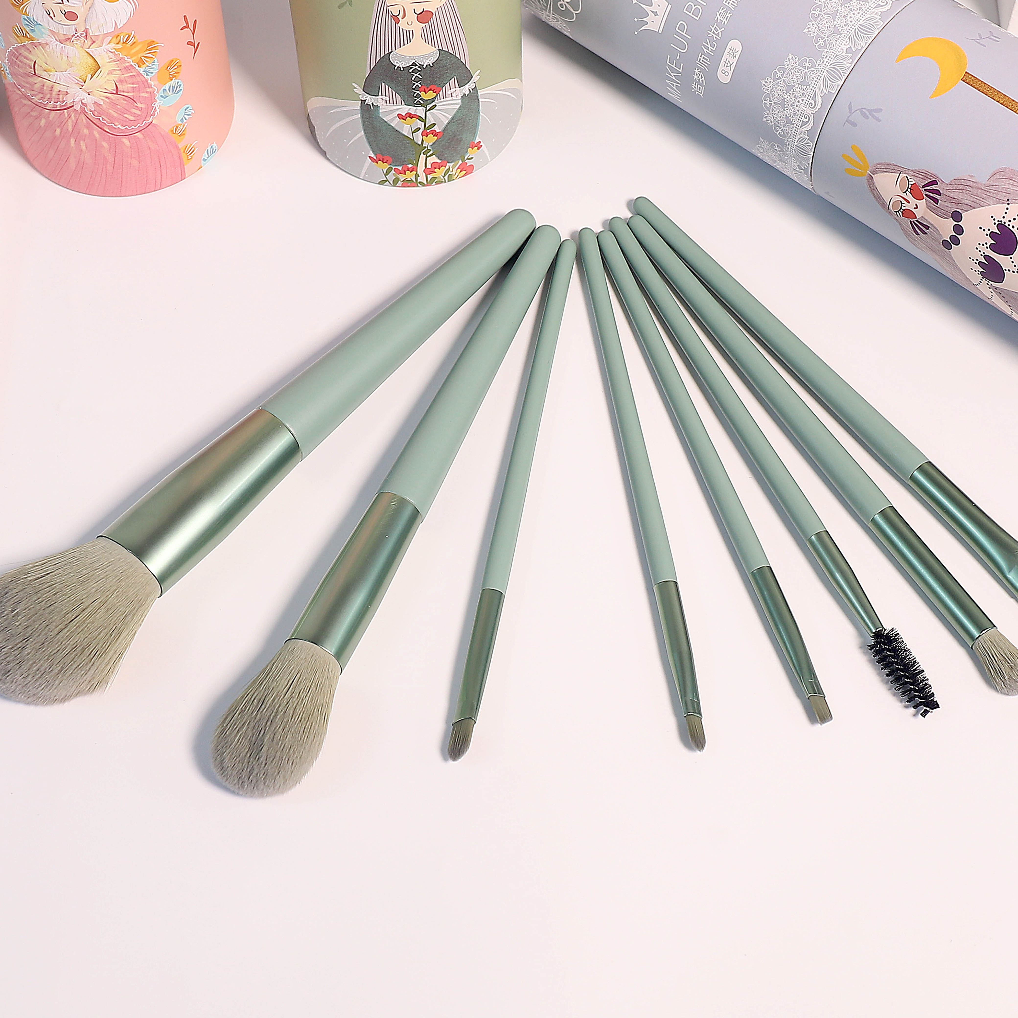 OEM/ODM Eye Shadow Makeup Brush Set Cosmetic Tools Luxury 8pcs Soft Makeup Brush Set