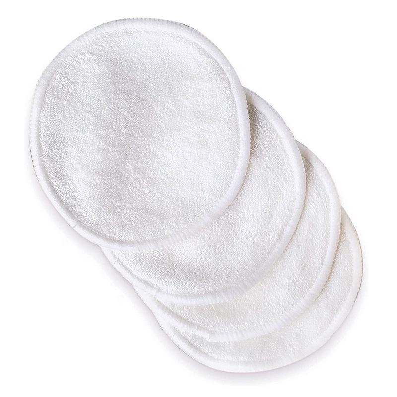 Eco-friendly Reusable Bamboo Terry Rounds Soft Makeup Remover Pads Chemical Free Washable Facial Pad Set