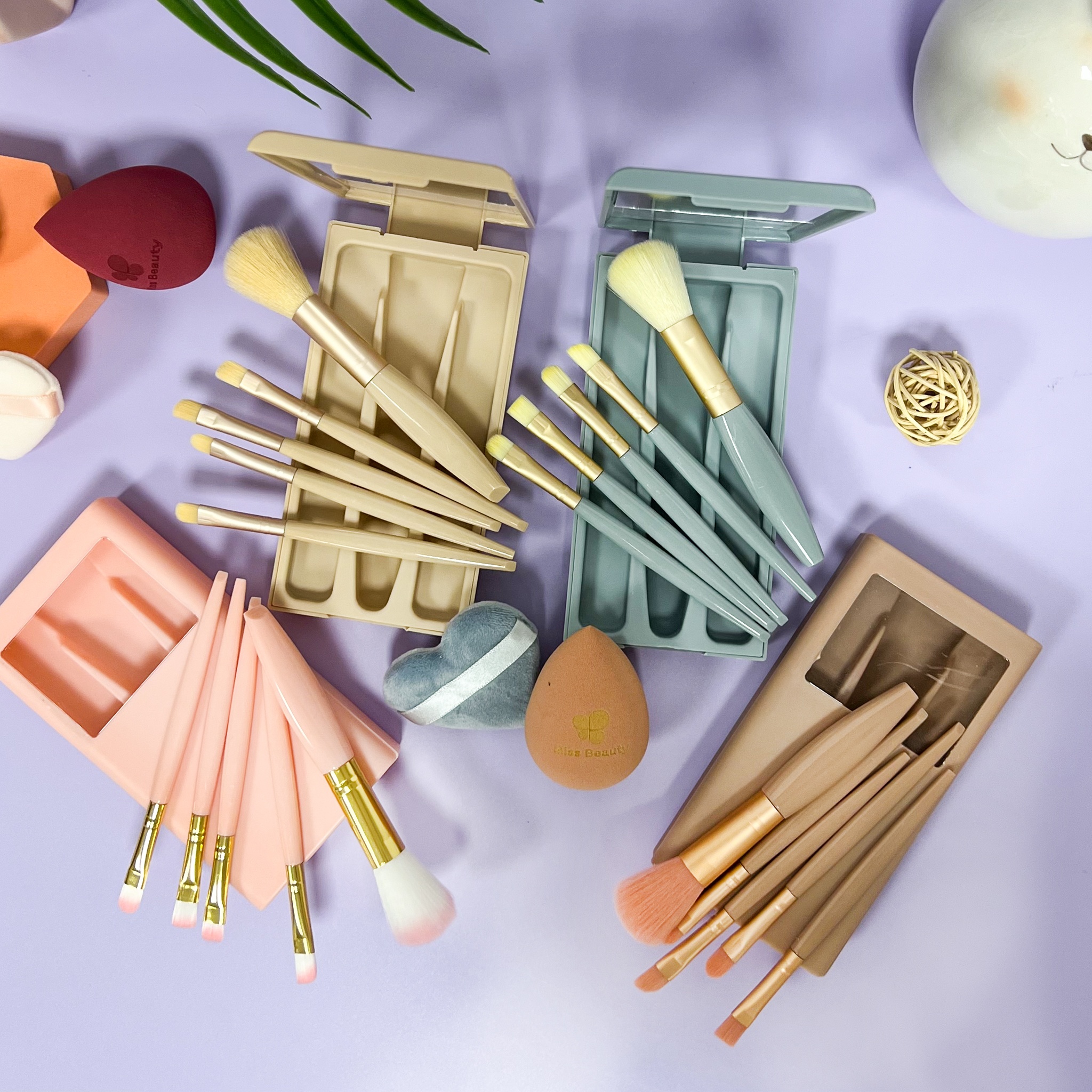 Manufacturer 5pcs Makeup Brushes Set Vegan Synthetic Cosmetics Tools Custom Logo Makeup Brush Kit