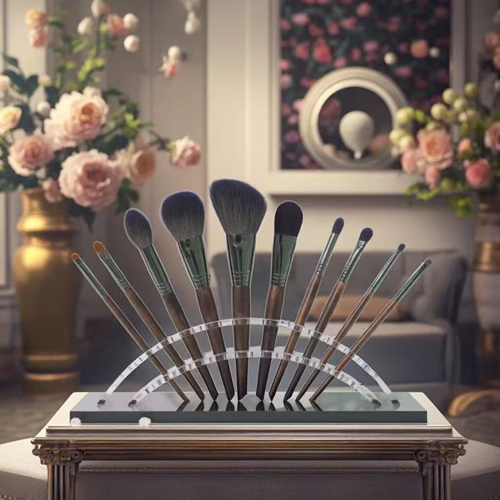 New Eco-Friendly Customizable 10-Piece Synthetic Fibre Handmade Private Label Beauty Tools Makeup Brushes Set for Everyday Use