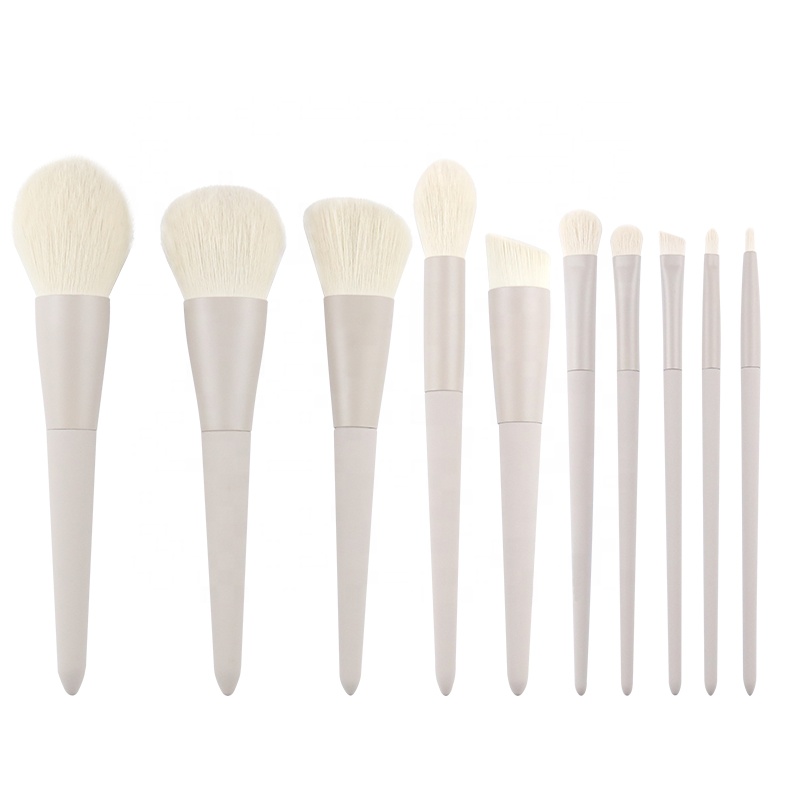 LS Brush Make Set Up 10pcs Custom Private Label Luxury Wholesale Wood Handle Foundation Cosmetic Makeup Brushes