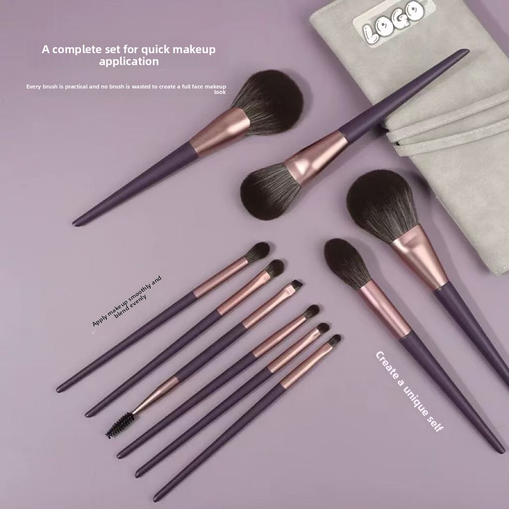 Minimalist Women Girls Gifts 10-Piece Makeup Brushes Private Label Beginners Face Daily Use Equip Bag Portable Makeup Brush Set