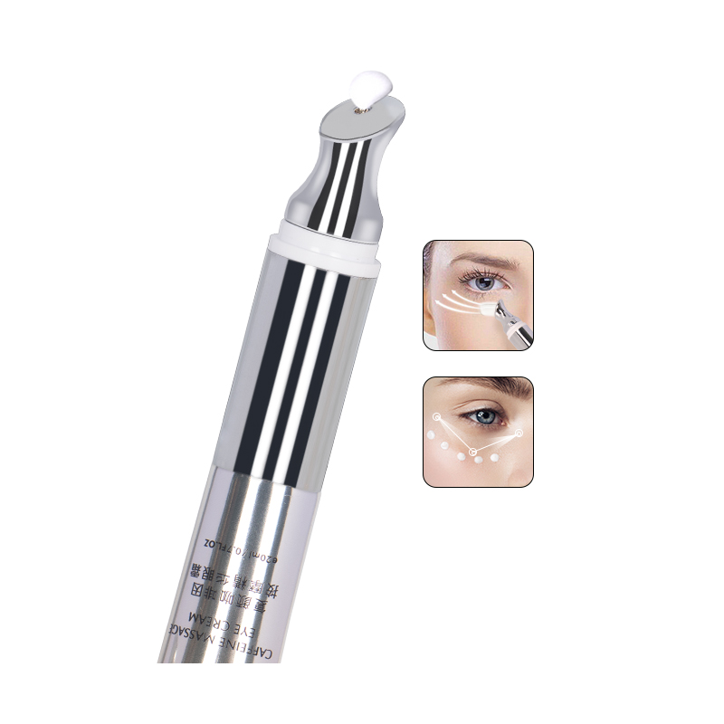 20ml Gold Aluminum Plastic Empty Squeeze Zinc Alloy Metal Applicator Vibrating Eye Cream Tube 19mm Diameter PP Cap Cosmetics