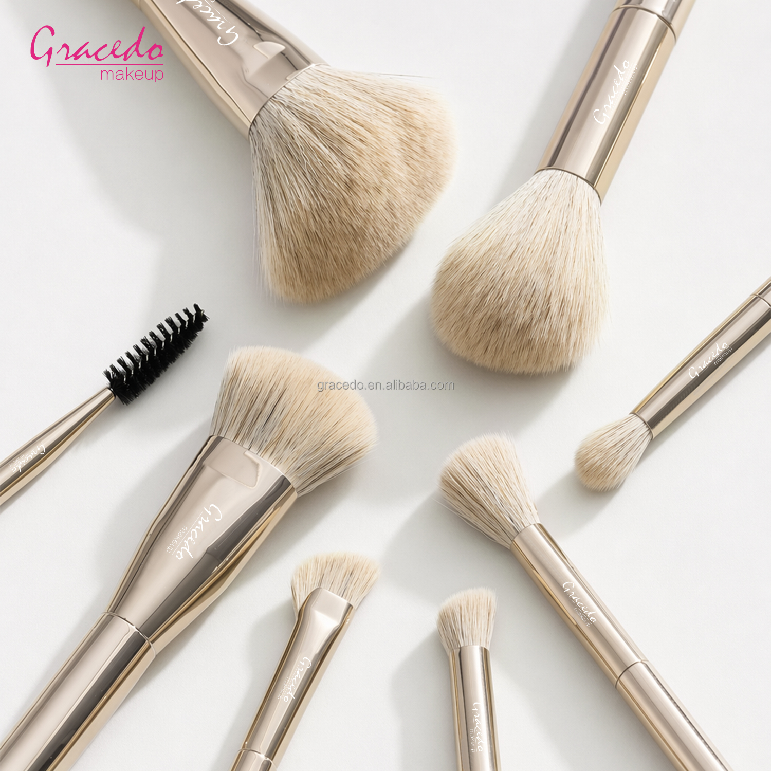OEM ODM Double Ended Makeup Brush Set Professional Face and Eye Brushes Metal Handle Custom logo Packaging for Wholesale