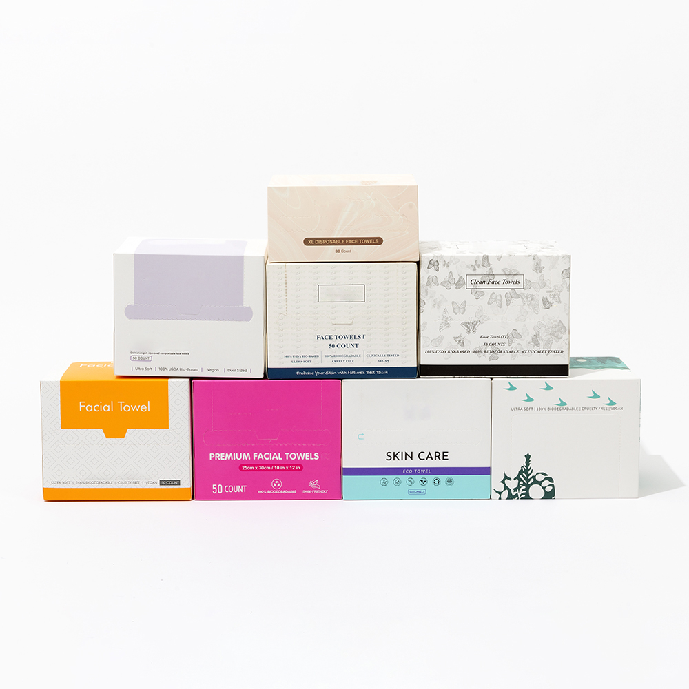 Custom 100% Viscose Cotton Bamboo Cleaning Face Towel Disposable Facial Wipe with Magnetic Carton