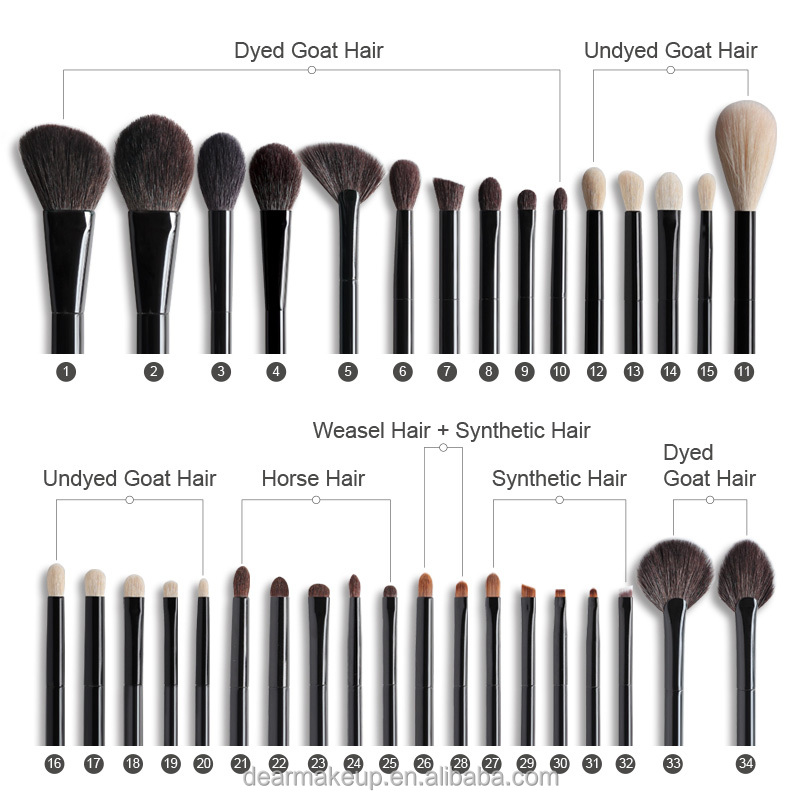 Private Label Personalized Professional Cosmetic Makeup Brushes Set With Pure Handcraft Bristle
