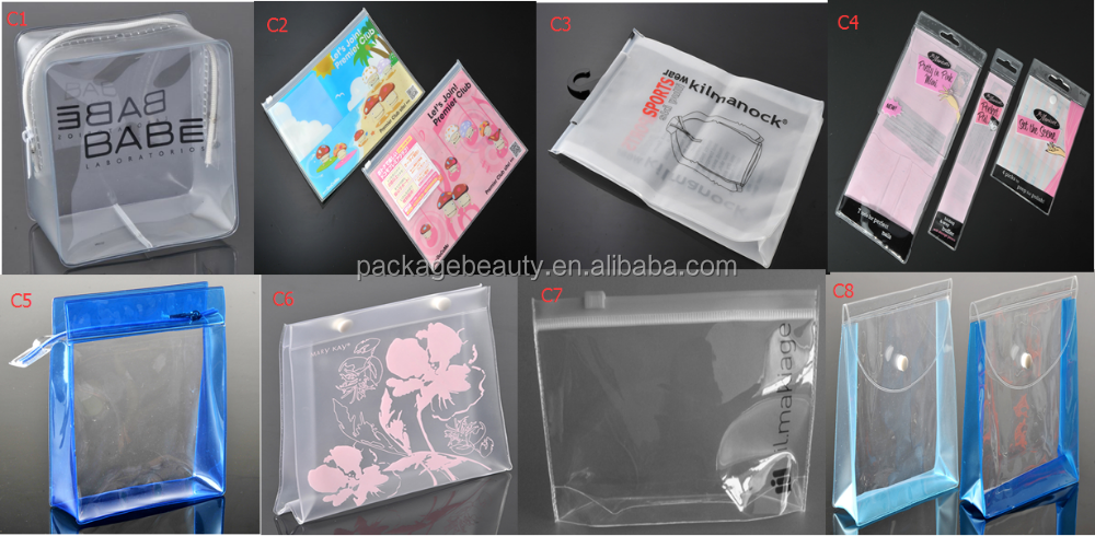 Eco-friendly Beauty Packaging clear PVC Plastic Makeup Brush Bag