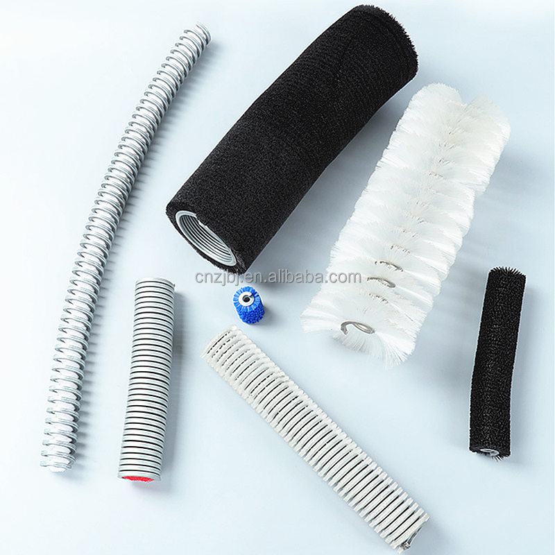 High Quality Custom Industrial OEM Synthetic Fiber Inward Coils Spiral Brush for Cord and Rod Cleaning