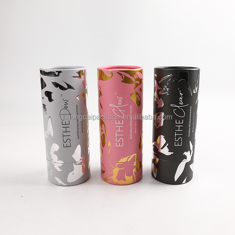 Customized Cylindrical Skincare Makeup Brush Packaging Box Facial Cleanser Hand Cream Cardboard Paper Tube Packaging