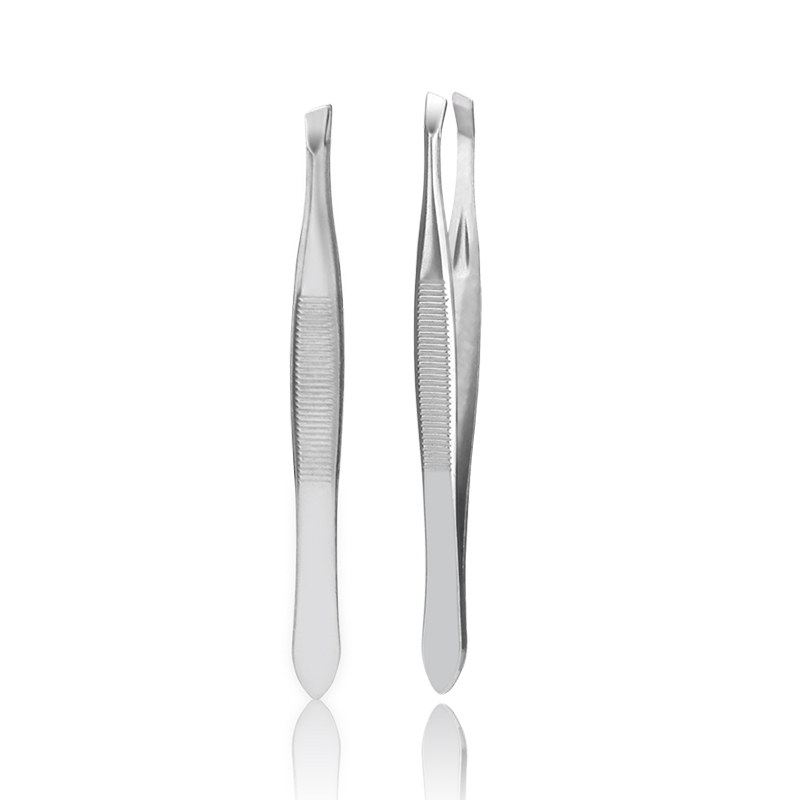 Wholesale Slanted Eyebrow Tweezers Stainless Steel Facial Hair Removal Tool For Beauty Salons