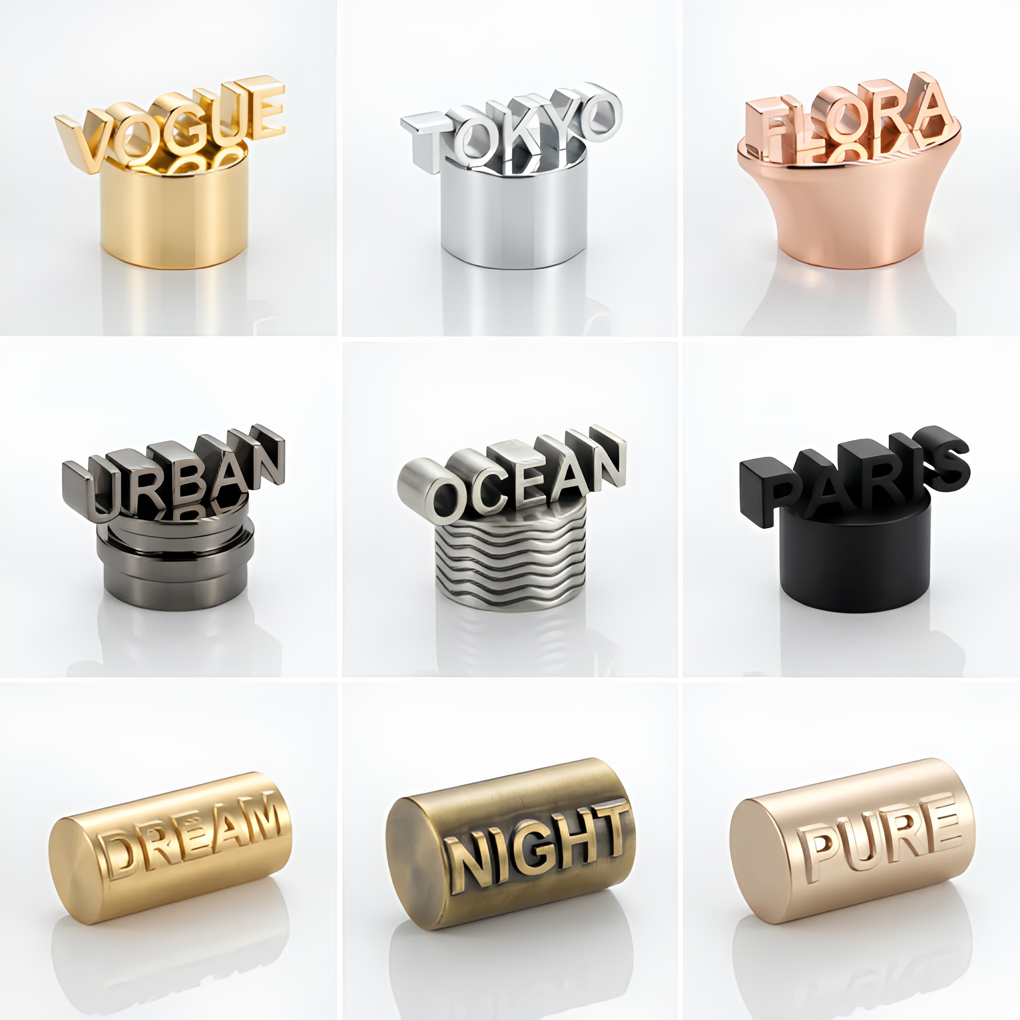 OEM ODM Zamac Perfume Cap Manufacturer Bespoke Metal Lid with Custom Brand Name Letters for High End Perfumery