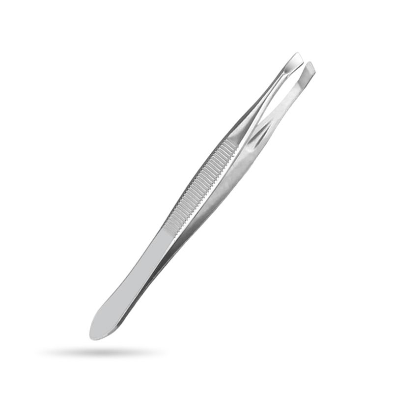 Wholesale Slanted Eyebrow Tweezers Stainless Steel Facial Hair Removal Tool For Beauty Salons