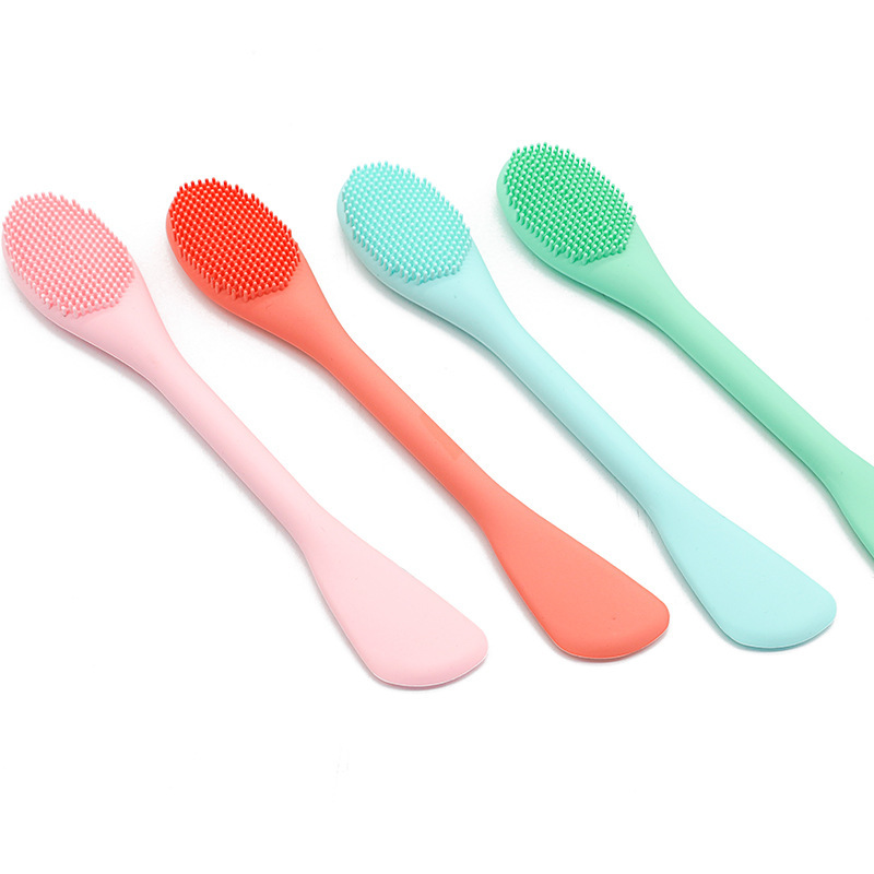 Eco-Friendly Silicone Handheld Facial Mask Applicator Face Masks Skincare Brush Facial Scrubber Double-Head Lotion Spatula Scoop
