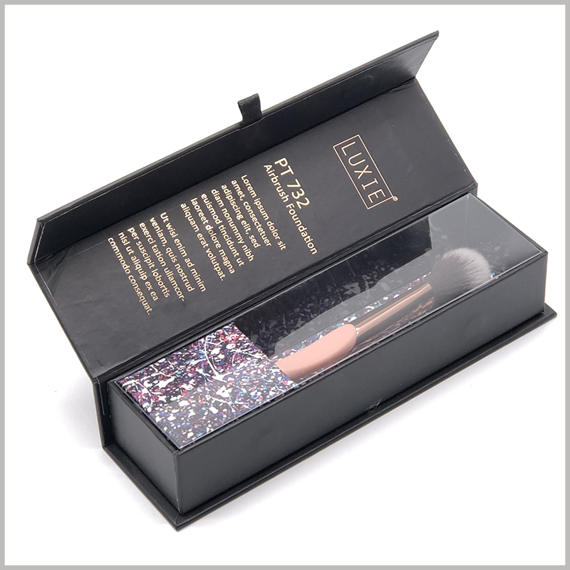 Brown Cosmetic Beauty Makeup Brush Packaging Boxes With Inserts