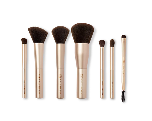 Source Factory Luxury Makeup Brush Jade Roller Beauty Set with Quilted Cosmetic Case Wholesale Custom
