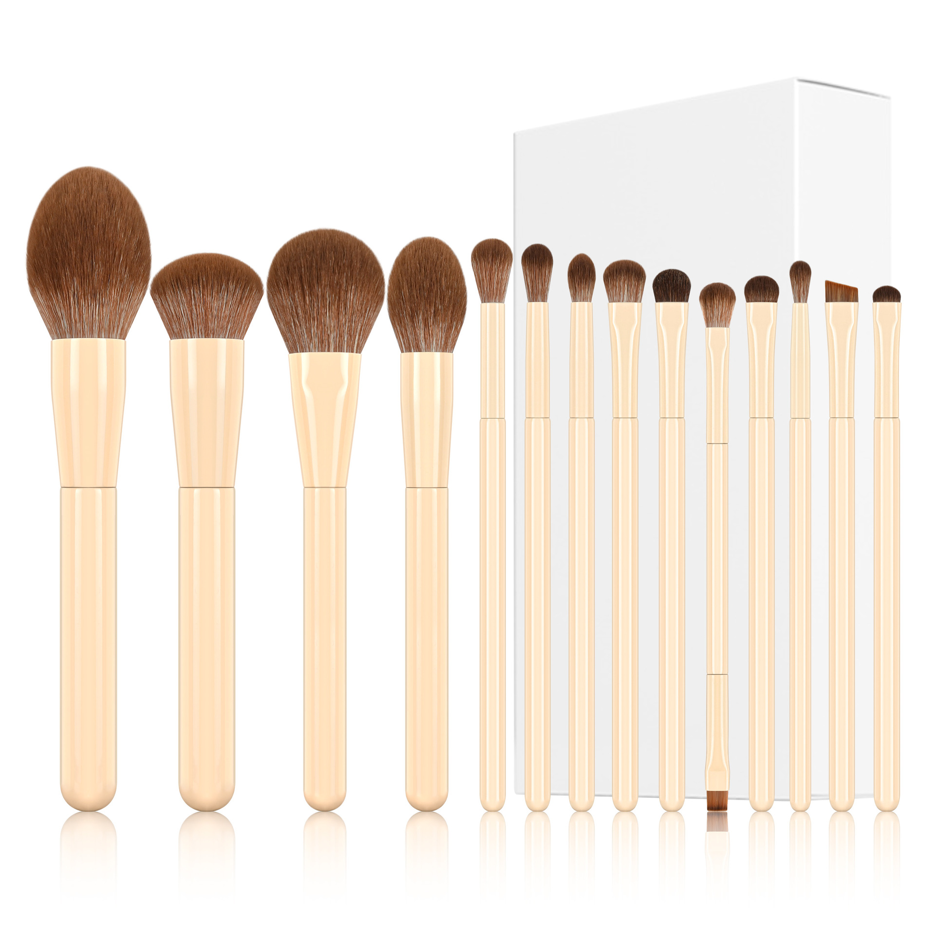 Wholesale High Quality Cruelty Free Vegan Luxury Wood Handle Synthetic Hair Cosmetic Brushes Custom Logo Private Label Face