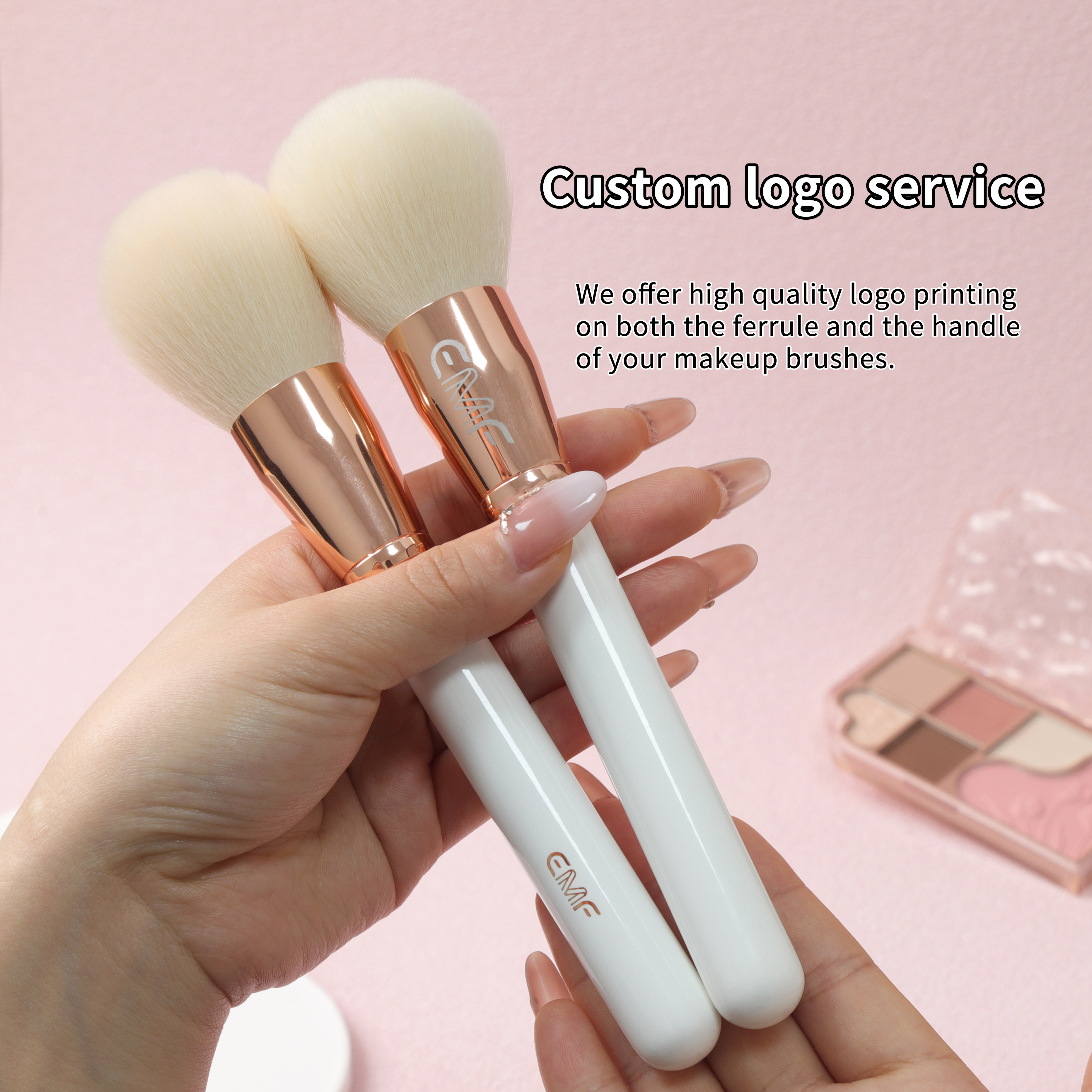 EMF Professional Powder Brush Single Face Vegan Synthetic Hair Custom Logo Luxury Makeup Brushes Blush Contour Makeup Brush