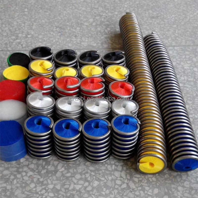 High Quality Custom Industrial OEM Synthetic Fiber Inward Coils Spiral Brush for Cord and Rod Cleaning